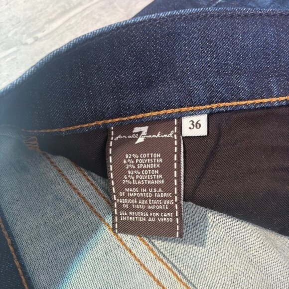 7 For All Mankind Men’s Luxe Performance The Straight Jeans Dark Wash Size 36x30 - Picture 3 of 8